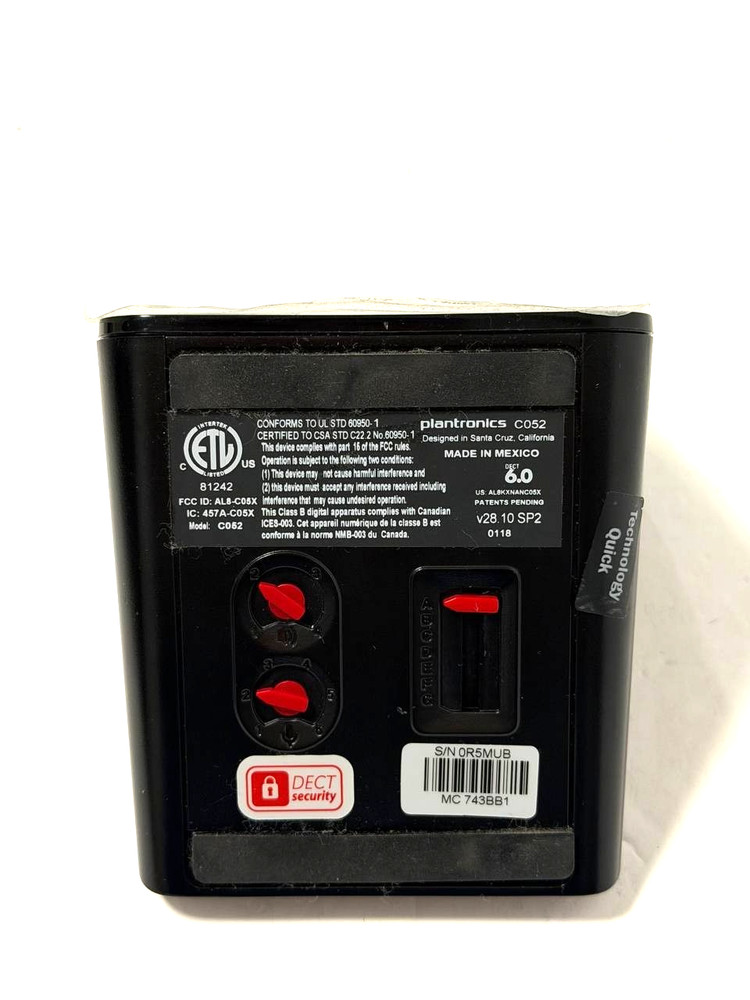 Plantronics Wireless Headset Base C052 Base Only