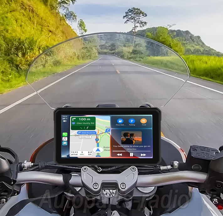 5.99" Motorcycle Navigation GPS Touch Screen Wireless CarPlay Android Auto +Cam