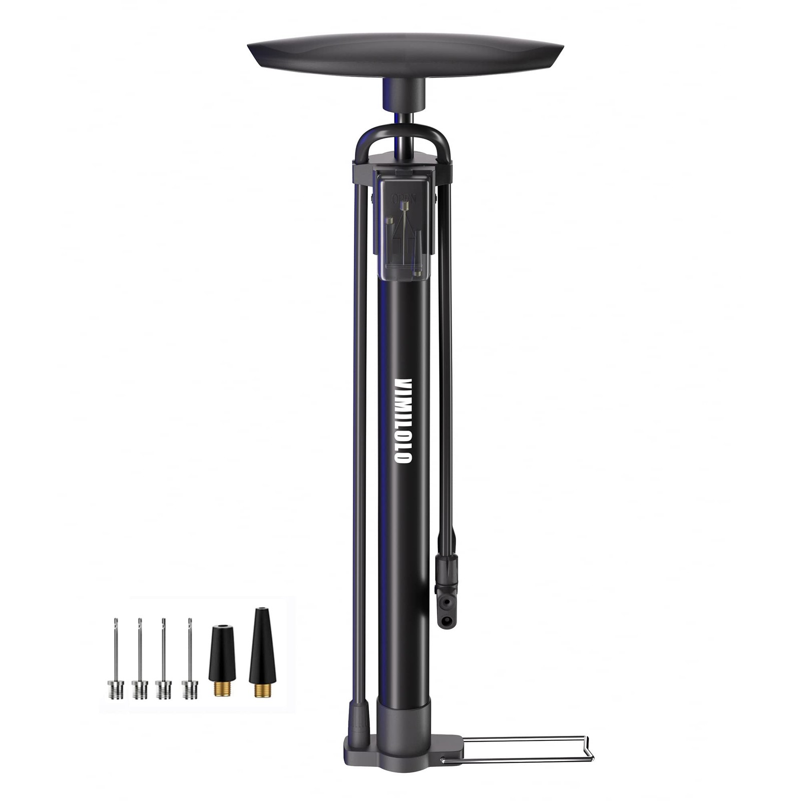 Bike Pump, Air Bicycle Pump Inflator for Presta and Schrader Valve Tire Ball ...