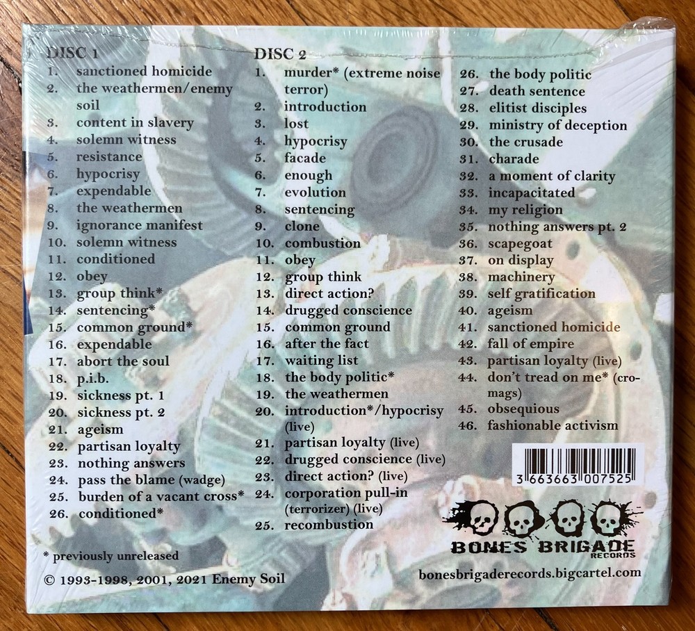 Enemy Soil grindcore band - CD, Discography, and DVD bundle