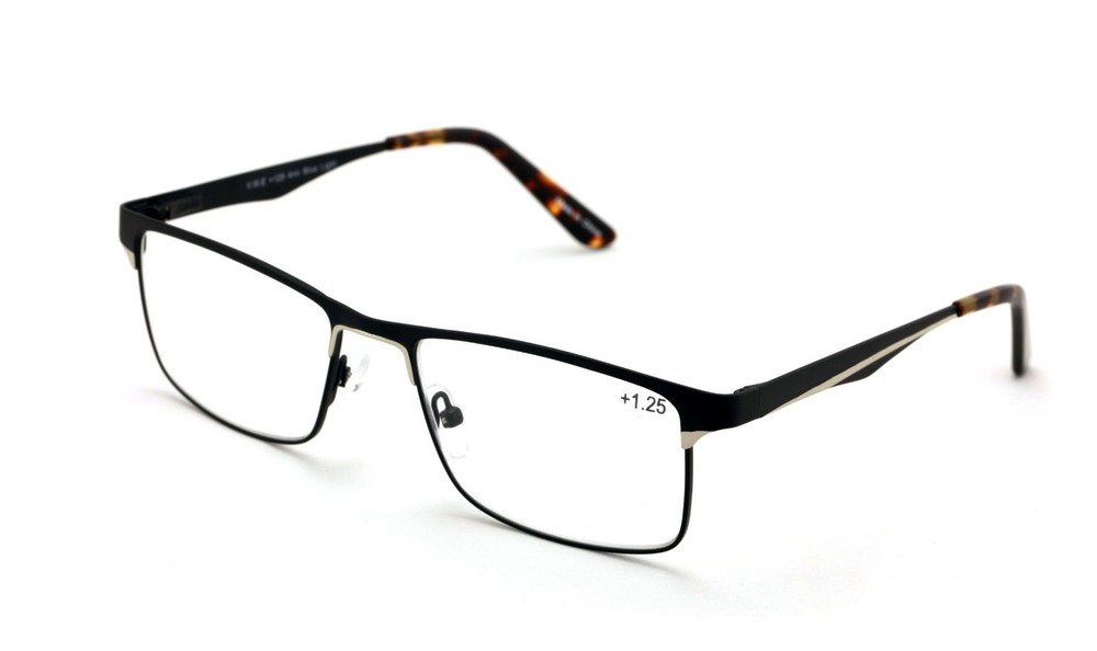 Men Premium Rectangle Stainless Steel Reading Glasses Computer Anti Blue Reader