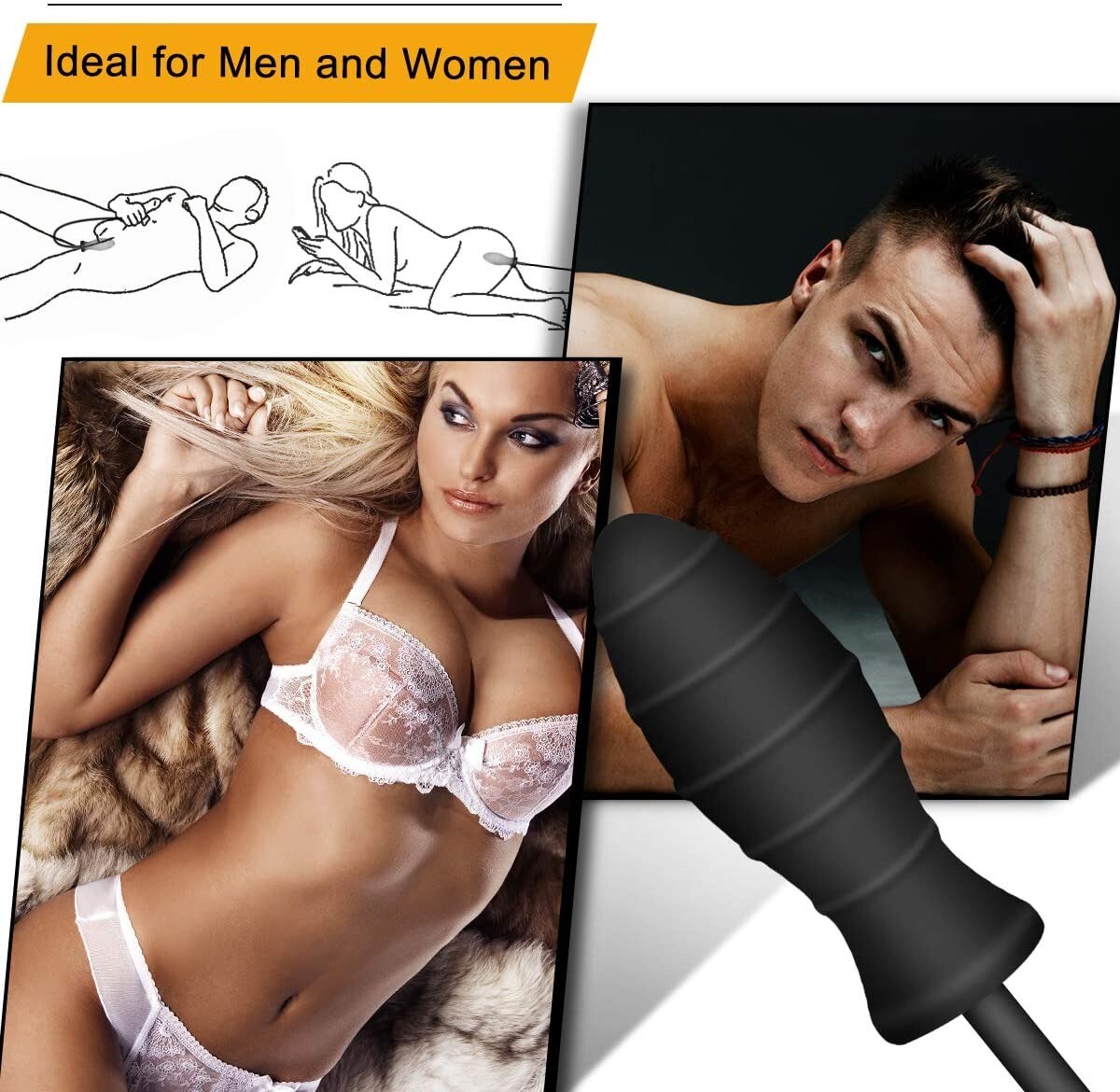 Inflatable Expandable Anal Balloon Butt Plug Dildo With Hand Pump