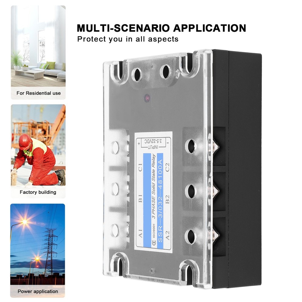 3 Phase Solid State Relay Electric Input SSR-3 D48100 100A DC Controlled AC