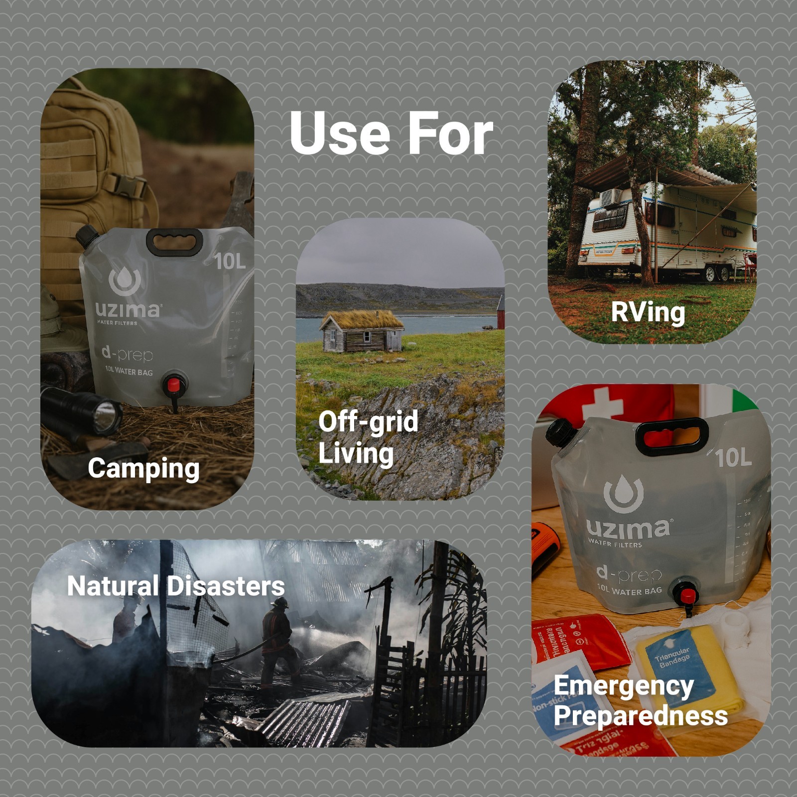 Uzima D-Prep Emergency Water Bag – 10L Collapsible Water Storage