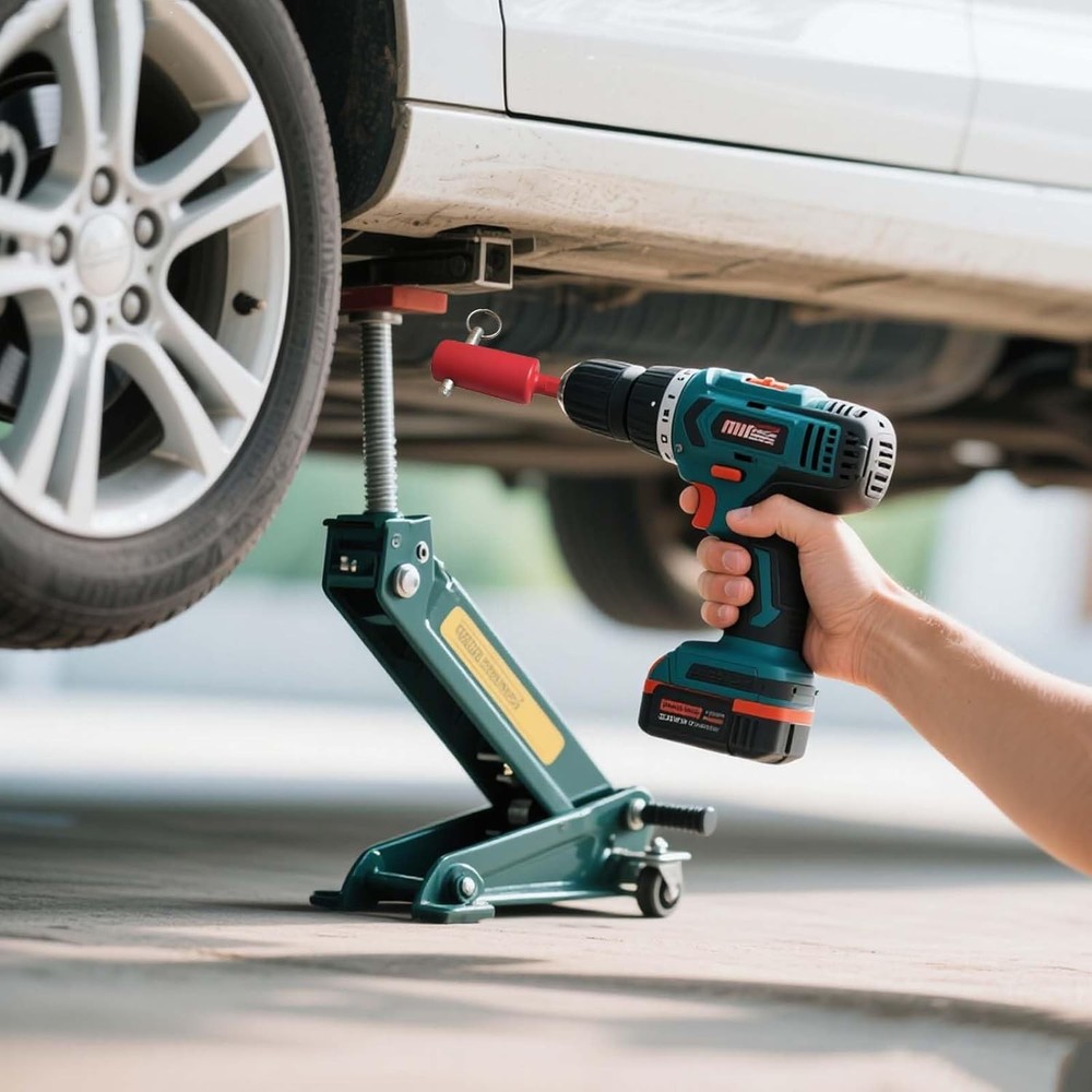 Easy Use Crank Trailer Jack Drill Adapter for 1" Handle Studs - Heavy Duty,