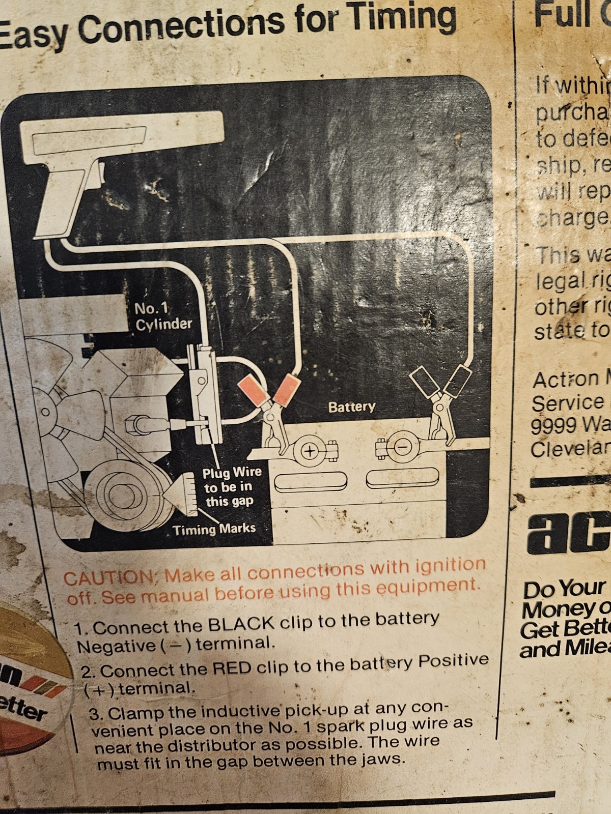 Actron L-200 D.C. Power Clamp-On Timing Light USA Engine Motor Gauge Mark 1980’s