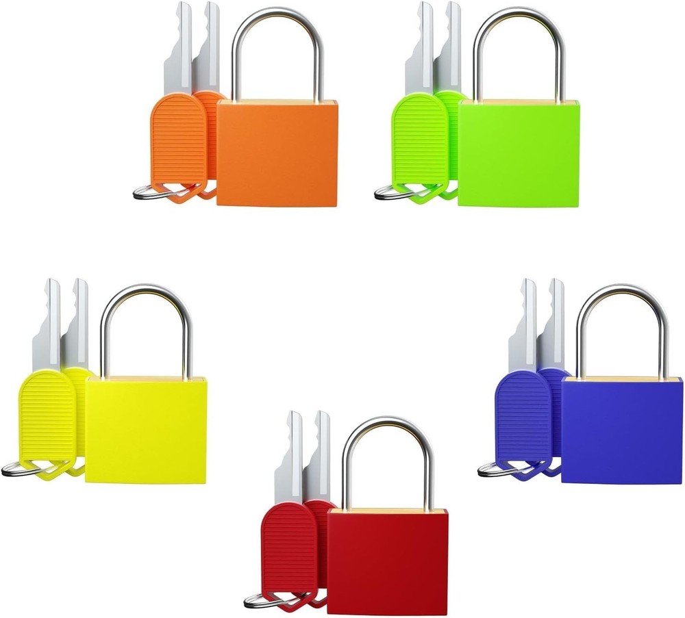 5Pcs Small Locks with Keys, Multicolor Luggage Locks ABS Plastic Covered