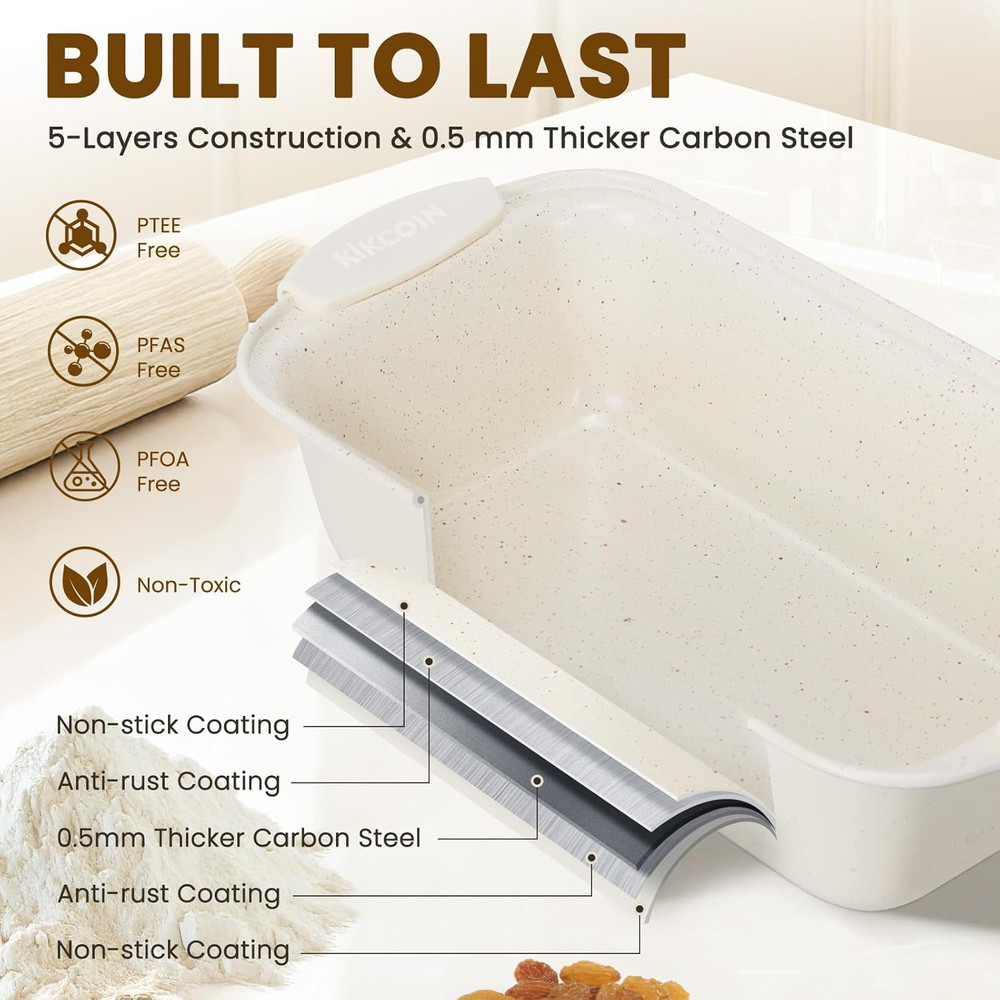 22 PCS Nonstick Baking Pans Set, Stackable Bakeware Sets with Silicone Handles,