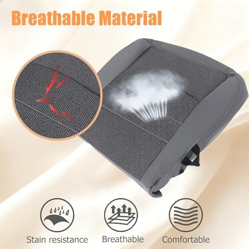 Driver Side Bottom Cloth Replacement Seat Cover Gray Compatible with Dodge