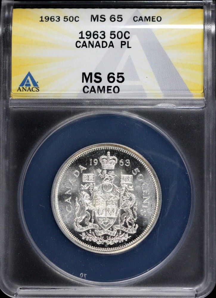 1963 50c Prooflike Canada Half Dollar MS 65 PL Cameo