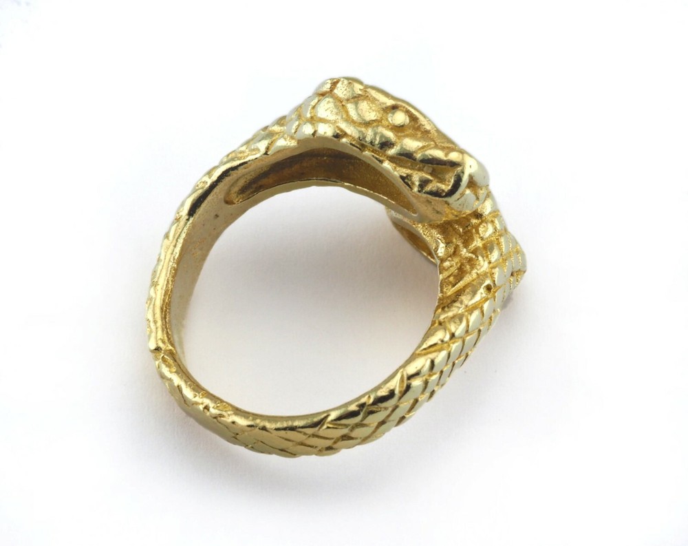 Snake Adjustable Ring Raw brass (18mm 8US inner size - Adjustable ) Oz3190