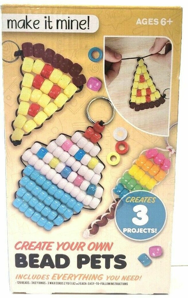Bead Work Make It Mine Create Your Own Bead Pets Projects DIY Key Ring NEW Box