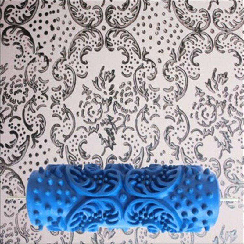 5inch Embossed Paint Roller Wall Texture Stencil Brush Floral Pattern Decoration