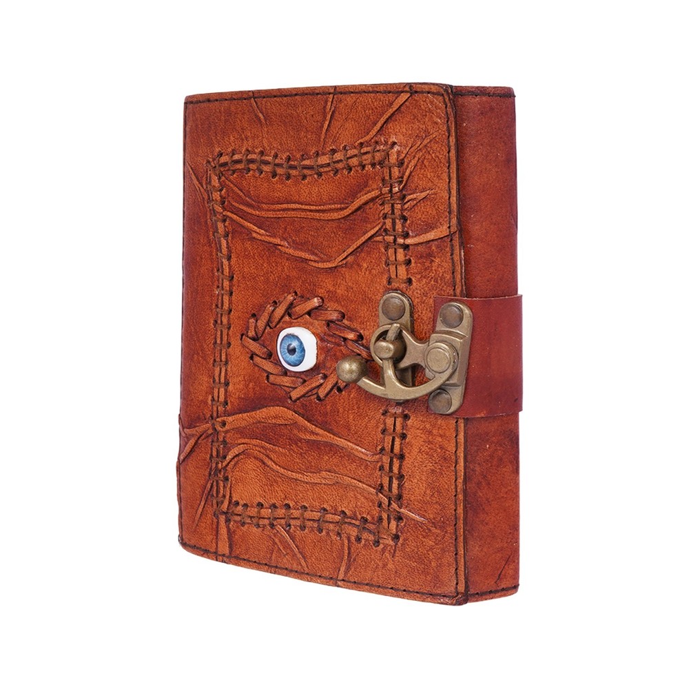 Knowing Eye Embossed Leather Journal – 5x7" Multicolor Handmade Notebook