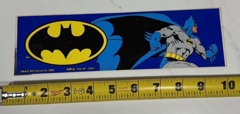Vintage 1982 Batman Bumper Sticker Decal