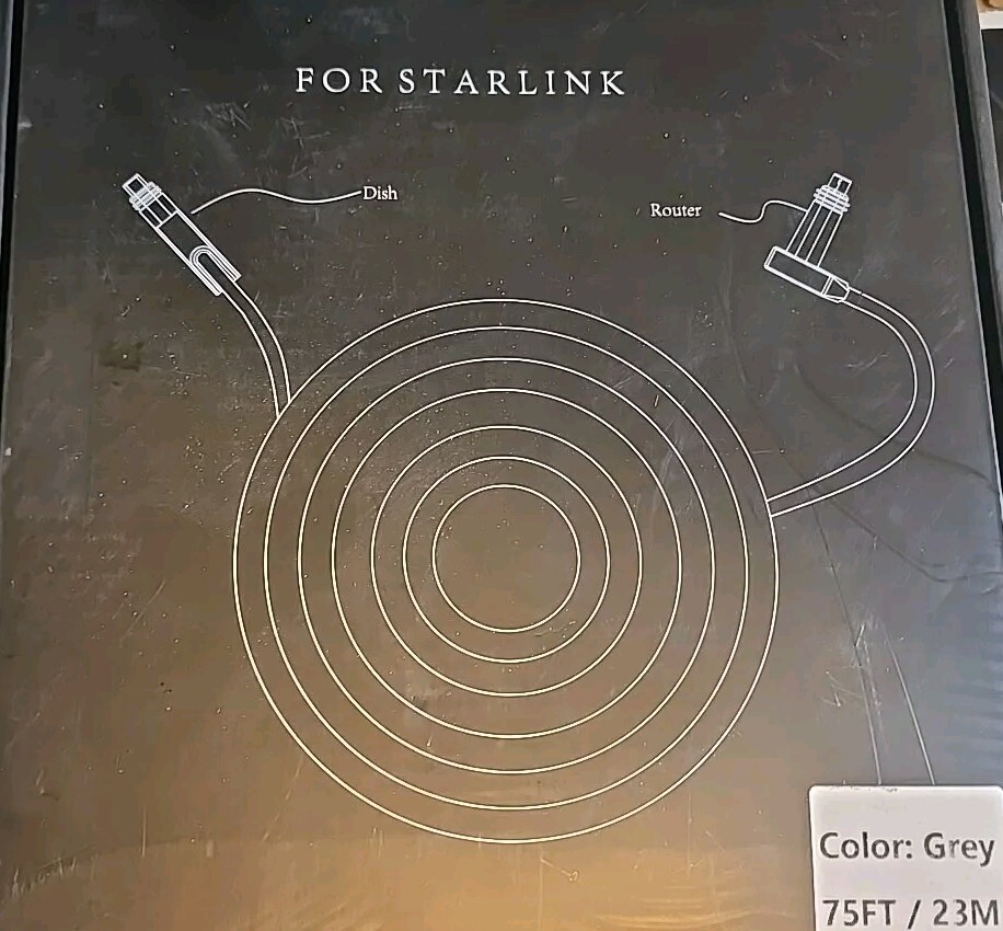 Starlink Gen 2 Cable 75FT Replacement V2 Rectangular Dish Cord