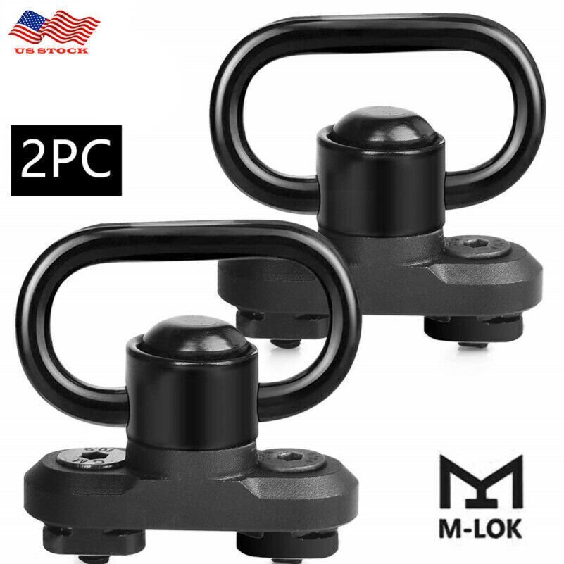 2Pack QD Sling Swivels Adapter MLOK Quick Release Push Button QD Sling Mount