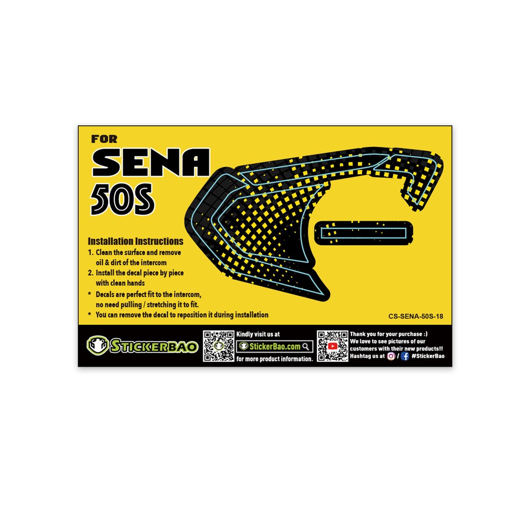 Yellow Lamp Device Surface Sticker For SENA 50S Intercom x1