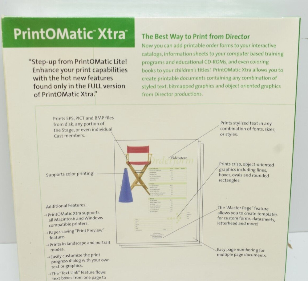 Vintage PrintOmatic Xtra Big Box Printer Software 1996 CD-ROM Mac/Win New Sealed