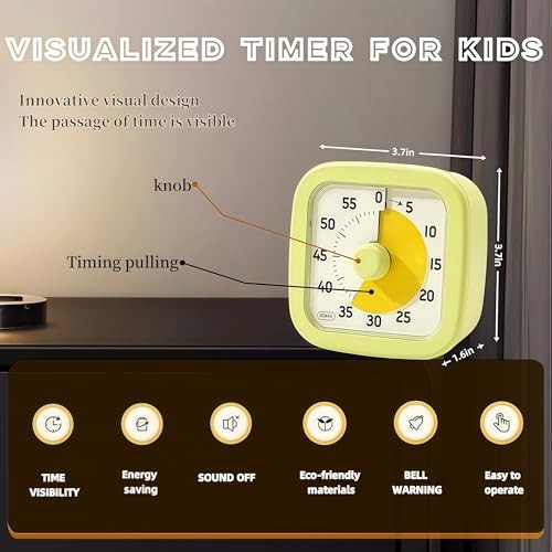 Visual Timer for Kids Timer Home - 60 Minute Kids Visual Timer Avocado Green