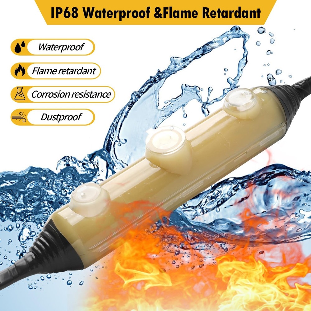 Inground Waterproof Cable Junction Box(3Pack) Outdoor Underground Cable Junct...