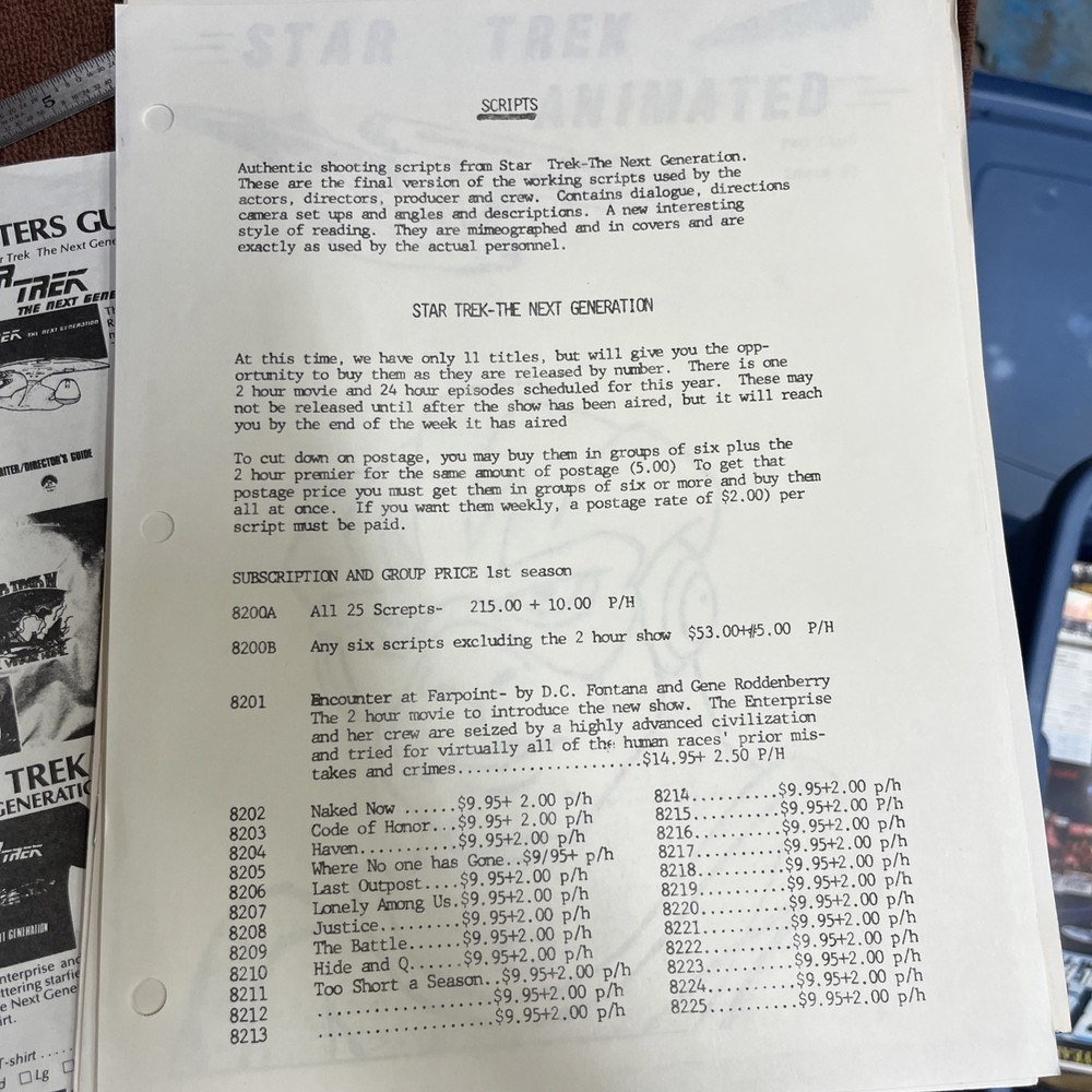Star Trek The Next Generation Writer/Director's Guide -