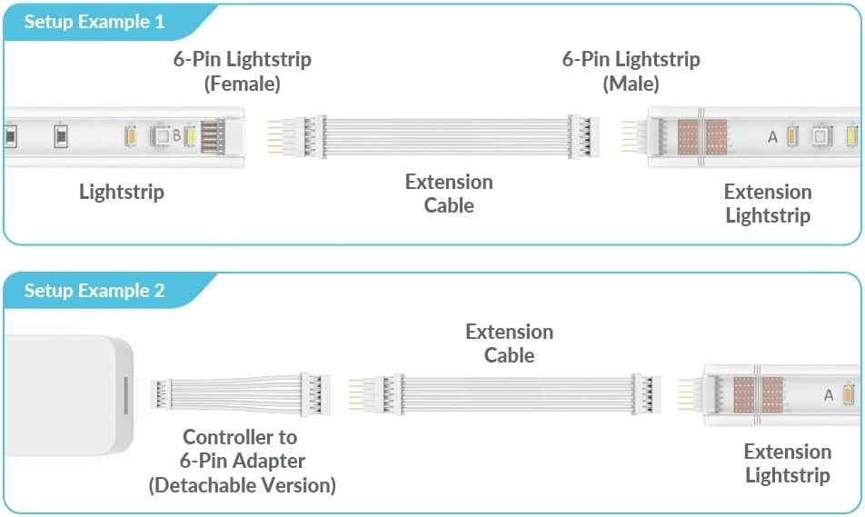 2-Pack Philips Hue 3.3ft Extension Cable - Micro 6-PIN Indoor Lighting Solution