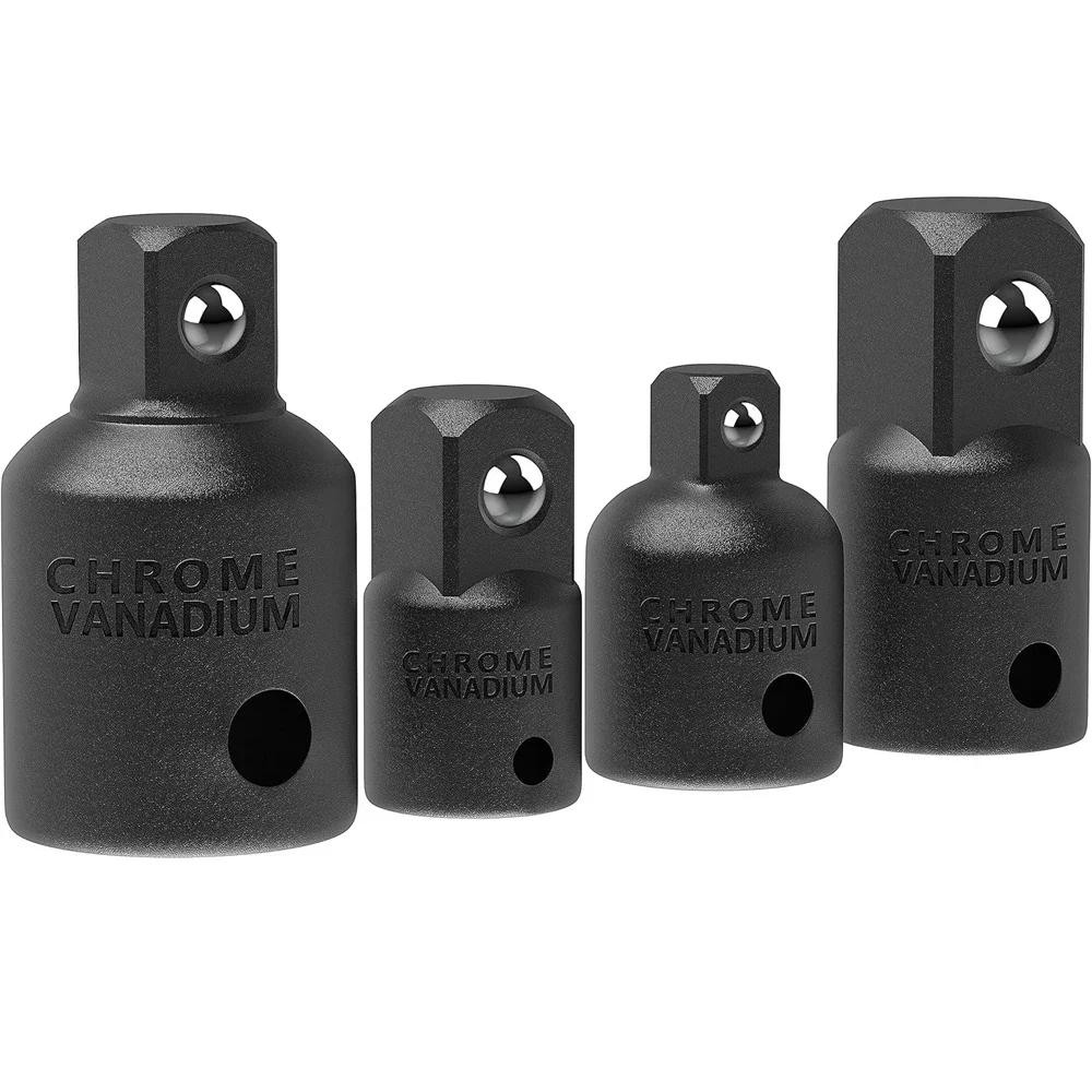 4PCS Impact Socket Adapter & Reducer Set 1/2 3/8 1/4 for Drill & Wrench