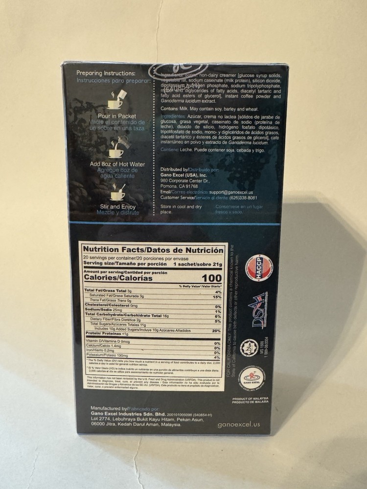 Gano Excel GanoCafe 3-in-1 Coffee Enriched with Ganoderma Lucidum