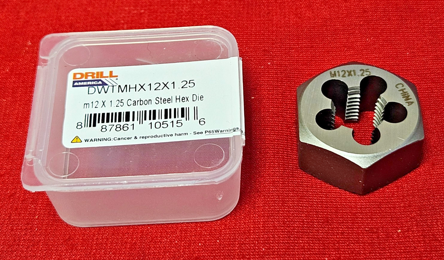 M12 X 1.25 Metric 1" Hex Die DWTMHX12X1.25 RH CS 12MM Rethread by Drill America