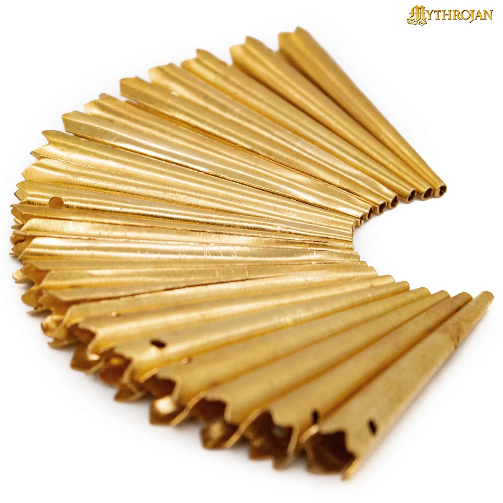 Brass Aiglets Medieval Viking Pure Solid Brass Chapes For Lacing Ends Set of 20