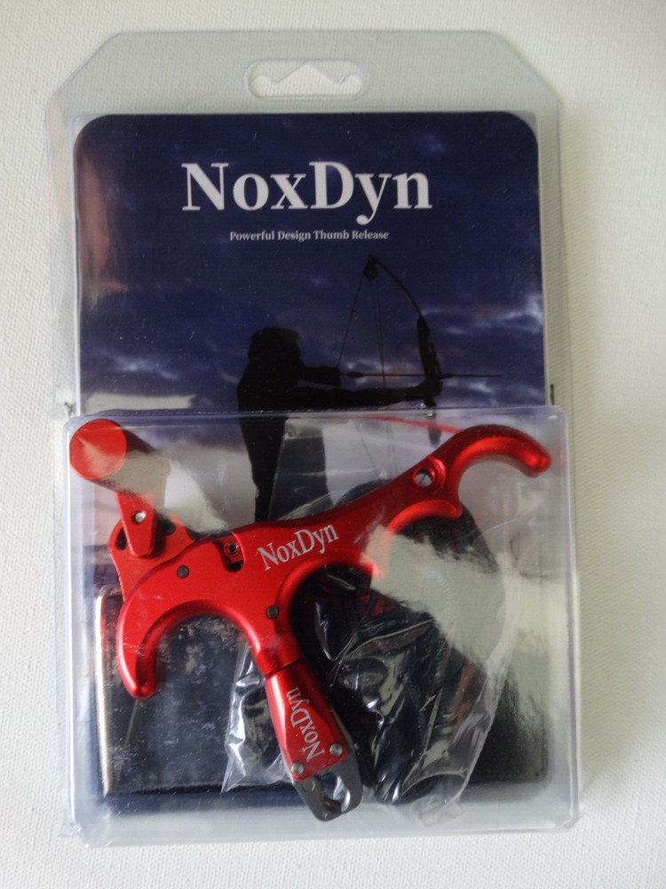 3- NoxDyn Archery Release 360 Rotatable Thumb Release for Compound Bow -Red
