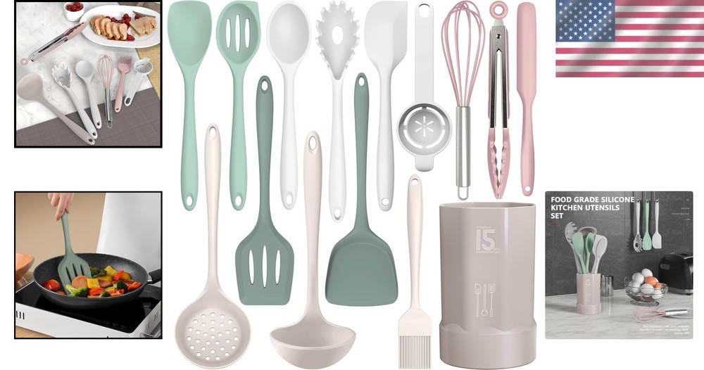 Complete Multicolor Silicone Kitchen Utensils Set - Ideal for Cooking & Baking