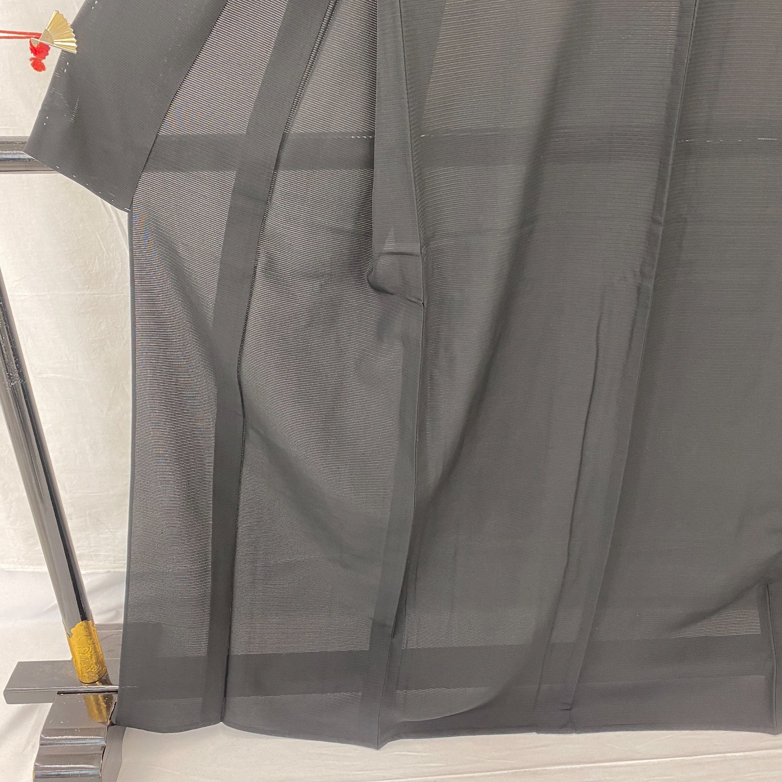 Japanese Vintage Kimono Silk Black Tomesode No Lining Family crest Length 64 in