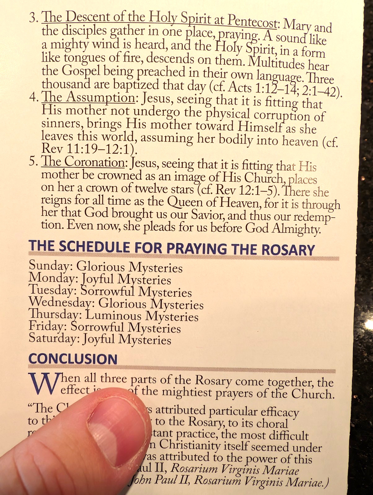 How to Pray the Rosary Catholic Pamphlet