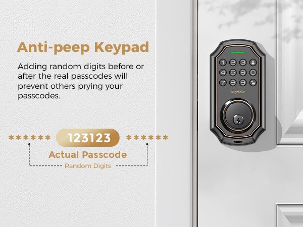 Arpha Smart WiFi Keypad Smart Door Lock Alexa Google AppControl Secure Auto Lock