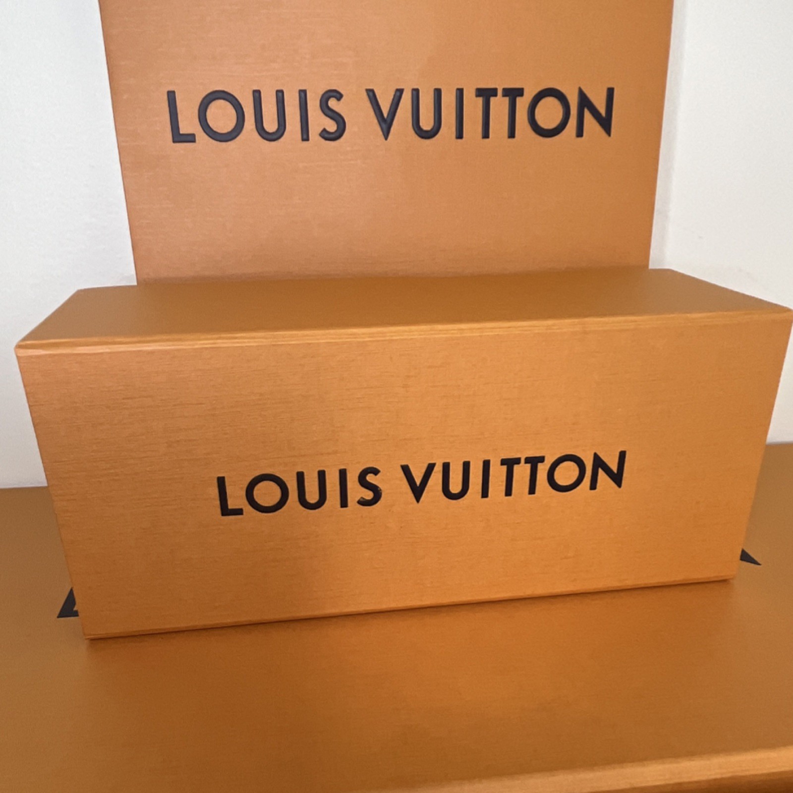 Louis Vuitton Empty Gift Box Set Orange Cardboard authentic Designer Pieces