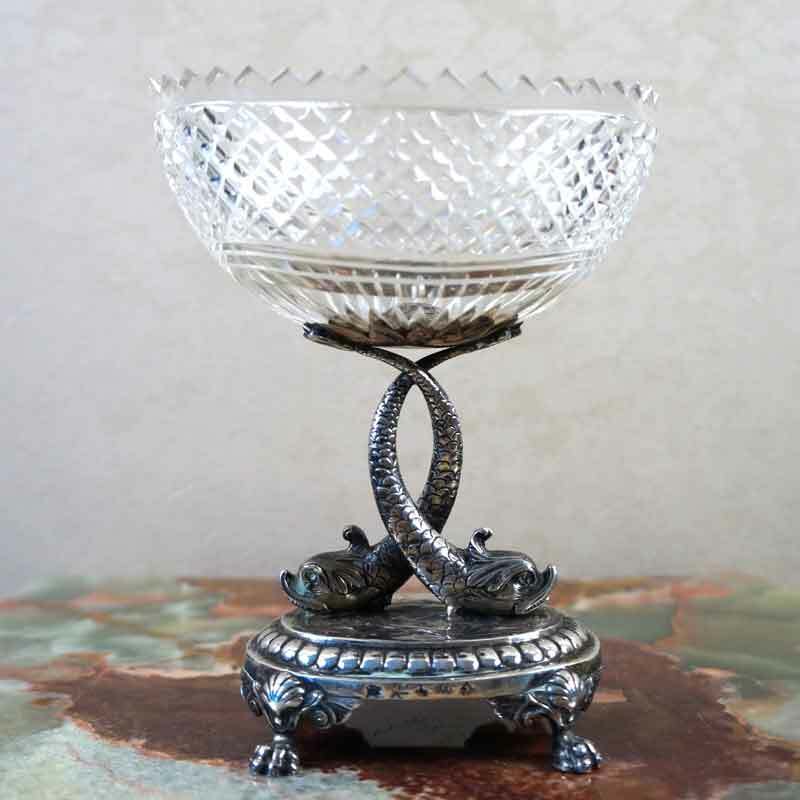 Vintage German Crystal Silver Centerpiece