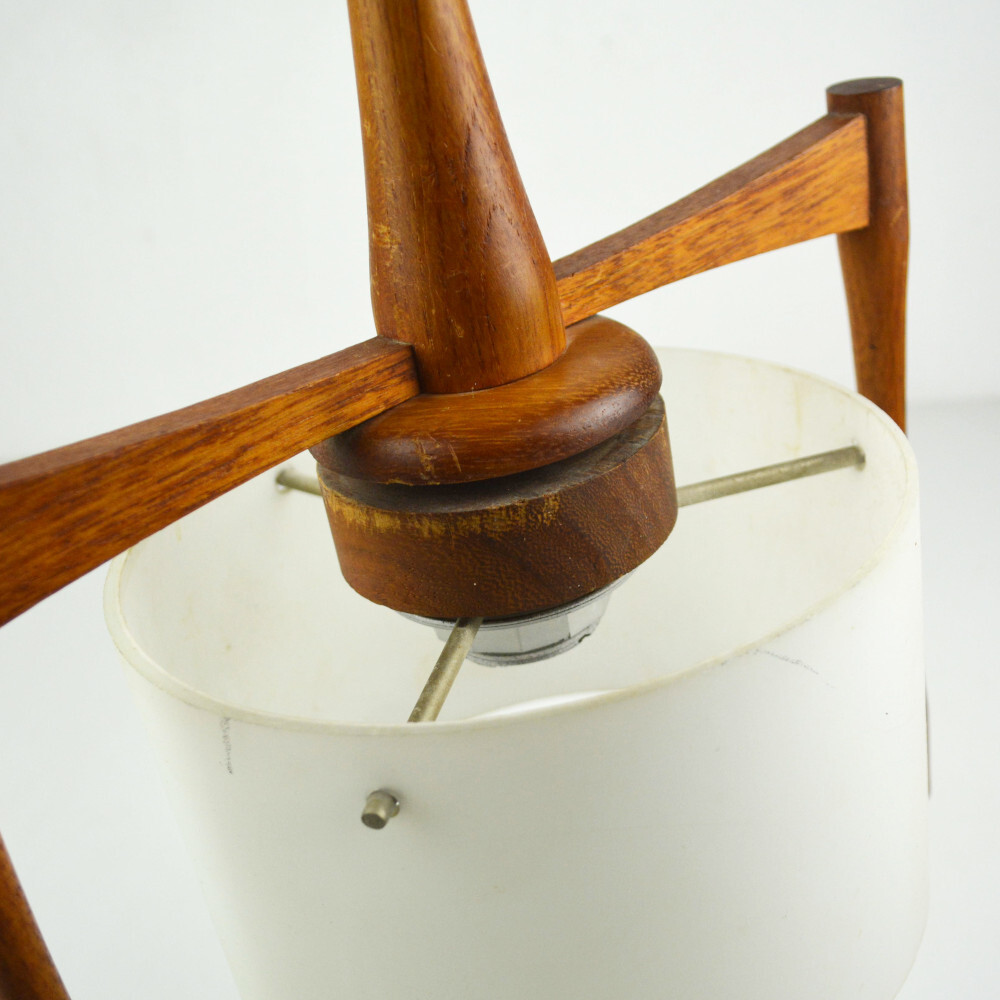 TEMDE Lights - Teak Ceiling Light - Vintage Ceiling Lamp Cable Pull Lampshade