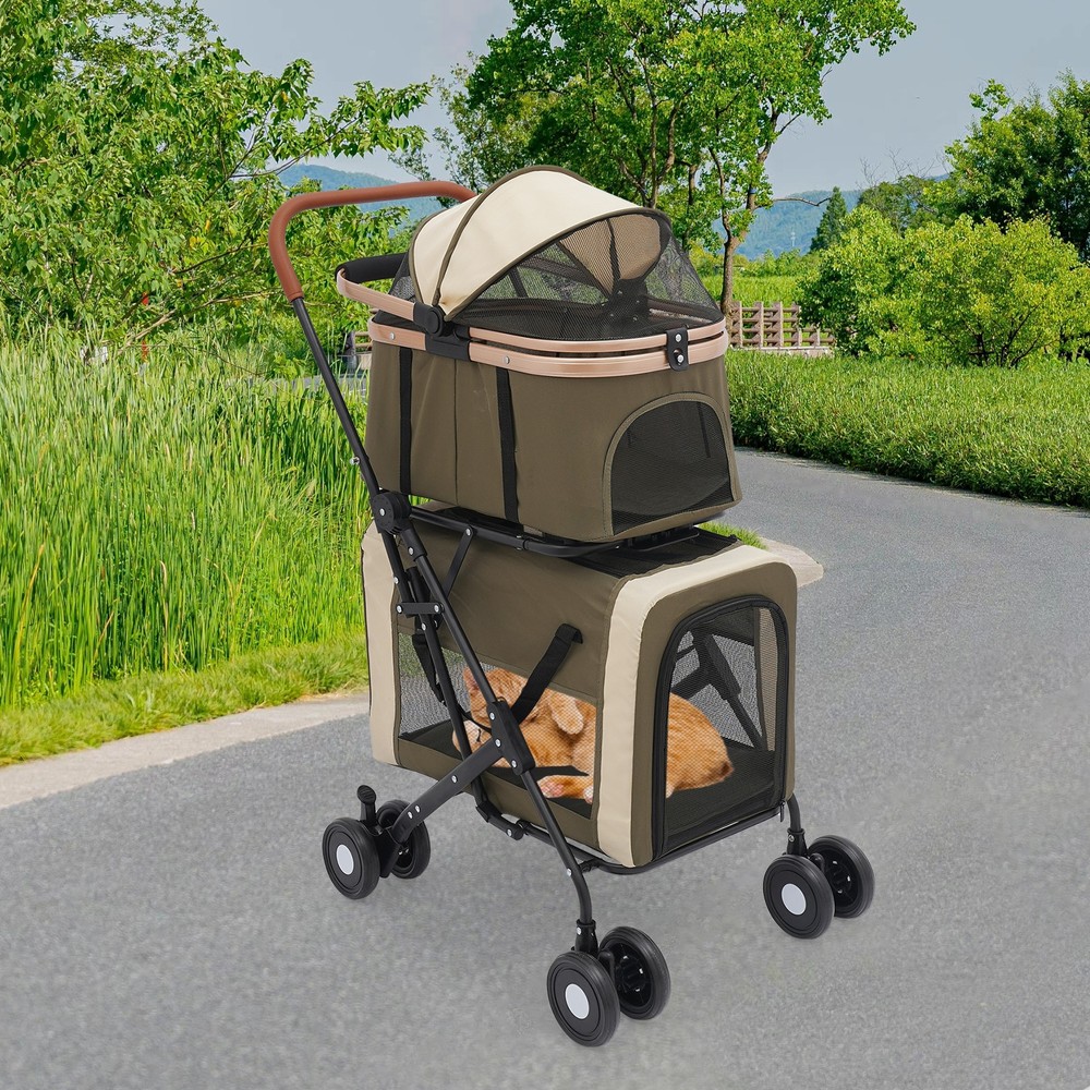 Dog & Cat Stroller Foldable Pet Stroller Foldable Pet Stroller for Small Dogs