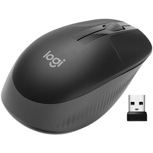 Logitech M190 Full Size Ambidextrous Wireless Mouse + USB Receiver Charcoal