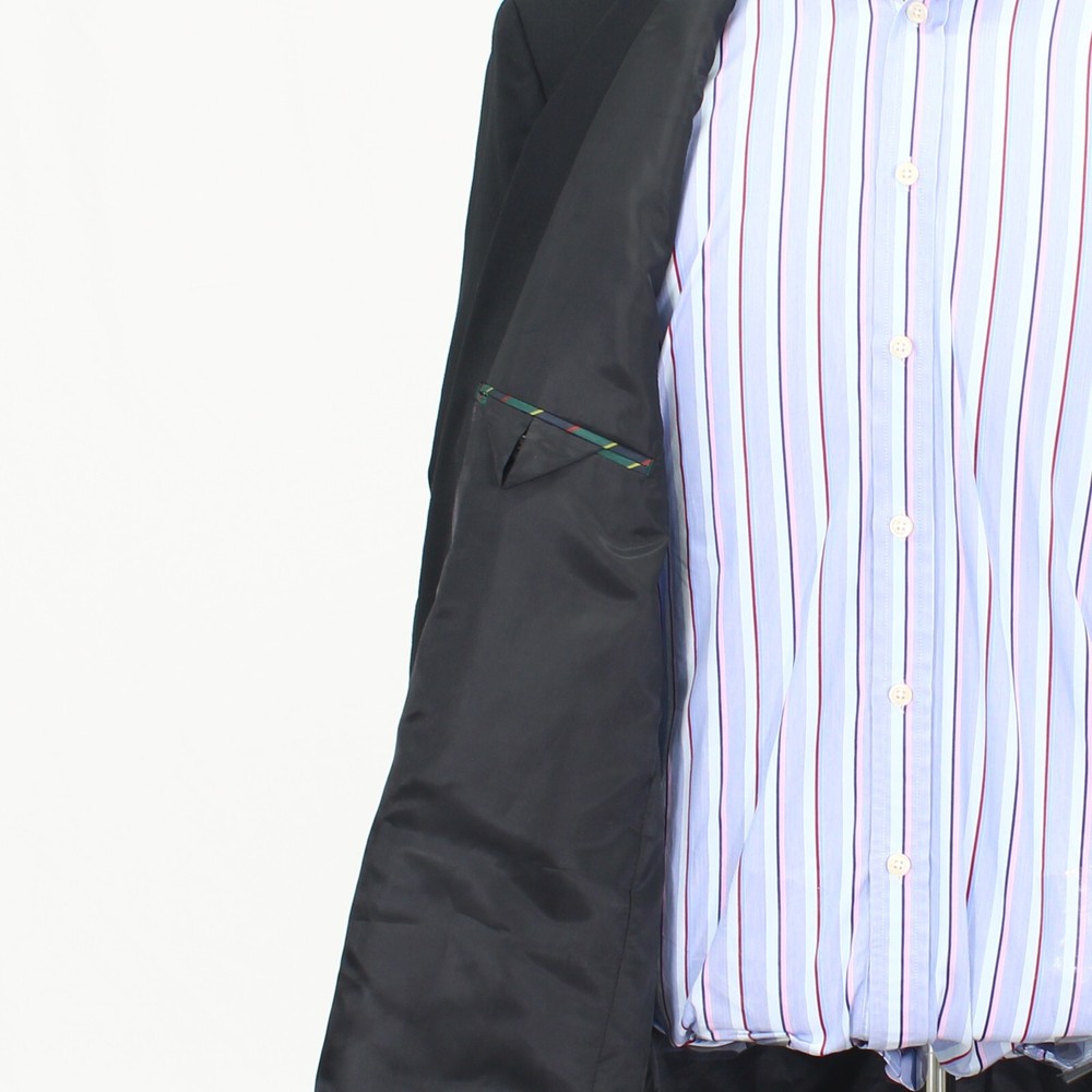 Chaps 46L Black Sport Coat Blazer Jacket Solid 2B Wool