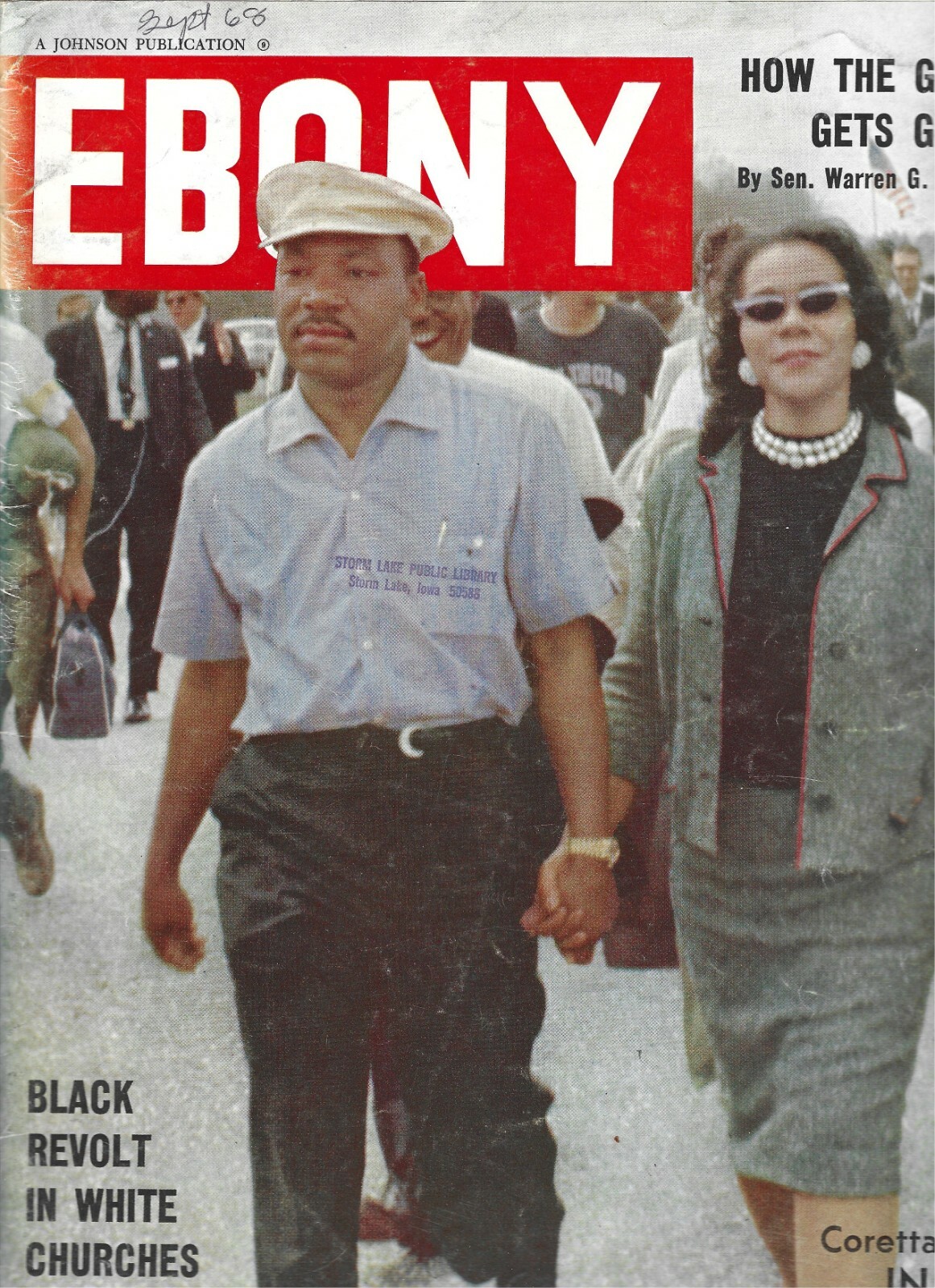 Vintage Ebony Magazine Sept 1968 Martin and Coretta King (picture: Selma March)