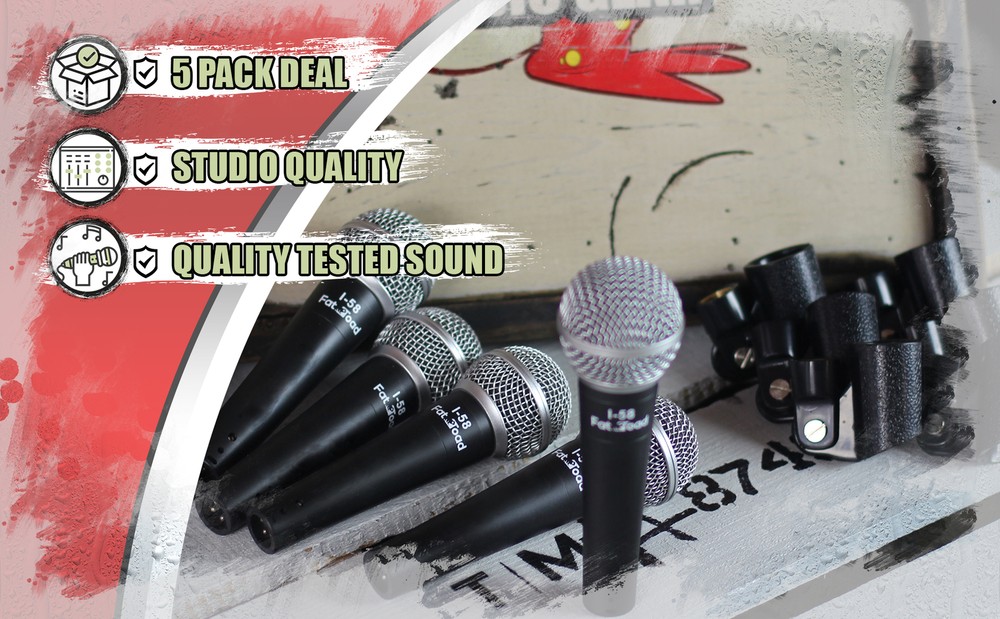 FAT TOAD Singing Vocal Studio Microphones - Handheld Karaoke Studio Mic PACKAGE
