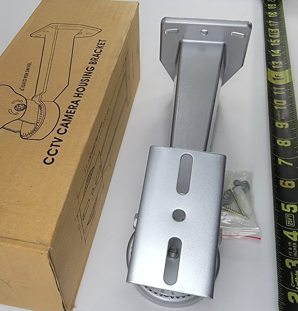 Universal CCTV Security Camera Housing Bracket Enclosure Indoor/Outdoor Silver
