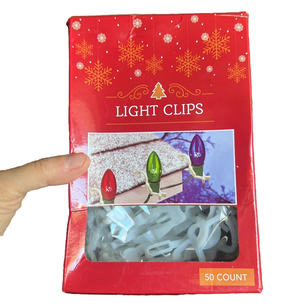 50 Count Nantucket Universal Gutter Shingle Christmas Light Clips NOS