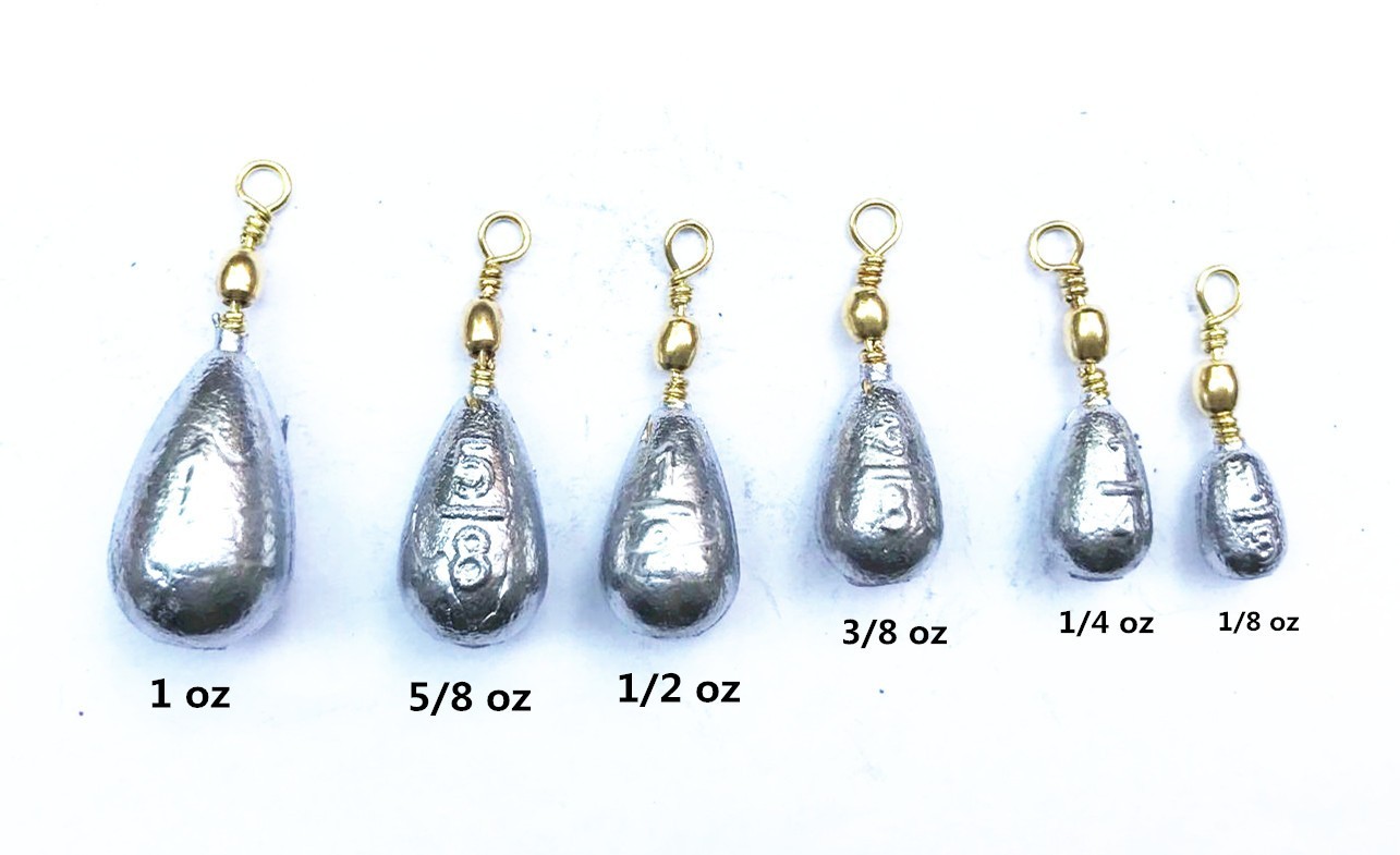 Bass Casting Sinker Fishing Sinkers - Assorted Weights Select - 10 per pack
