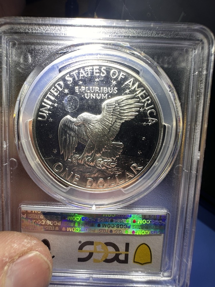 1971-S Proof Eisenhower Silver Dollar PCGS MS69 DCAM PEG LEG Error