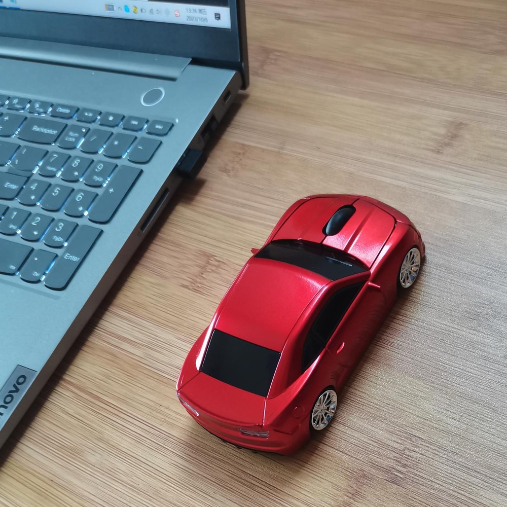 Wireless Mouse Cool Car Shape 2.4Ghz Wireless Mouse Laptop PC Mac Red