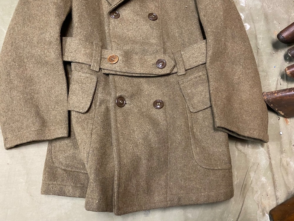 ORIGINAL WWII US ARMY WINTER M1938 "CUT DOWN" OVERCOAT JEEP JACKET- LARGE 44R